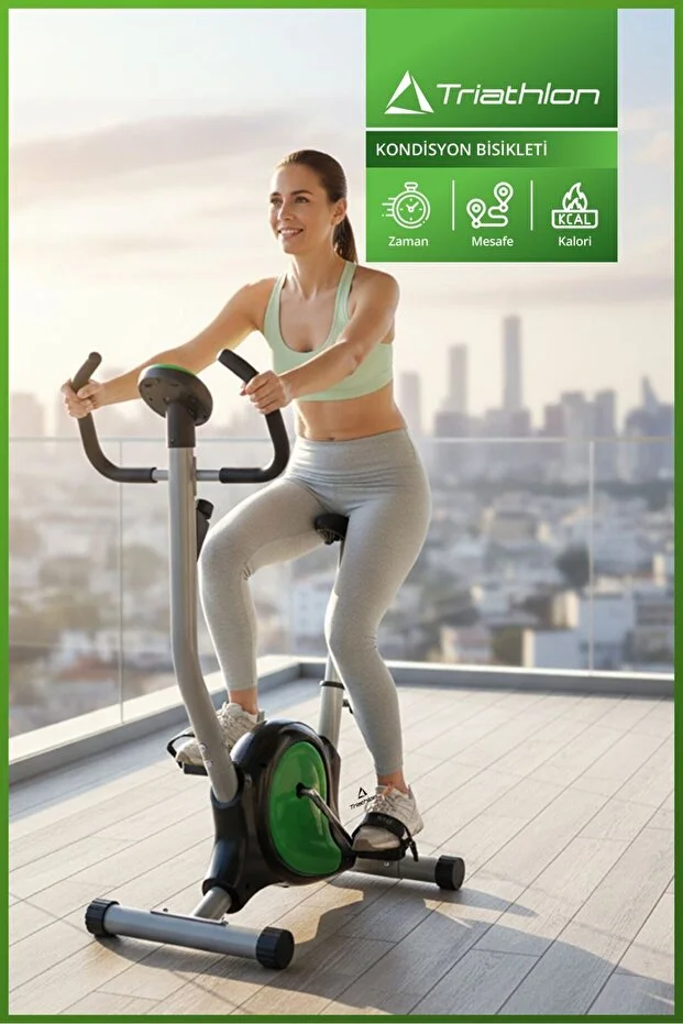 Triathlon T-222 Ev Tipi Kondisyon Bisikleti | LCD Ekran | Ayarlanabilir Sele | Direnç Ayarı | Kardiyo Fitness